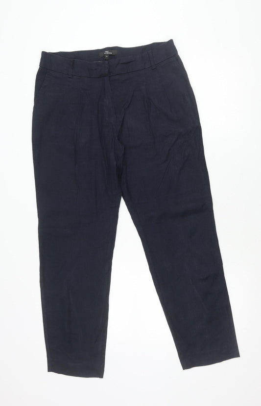 Next Women Blue Linen Blend Tailored Dress Pants Size 12L