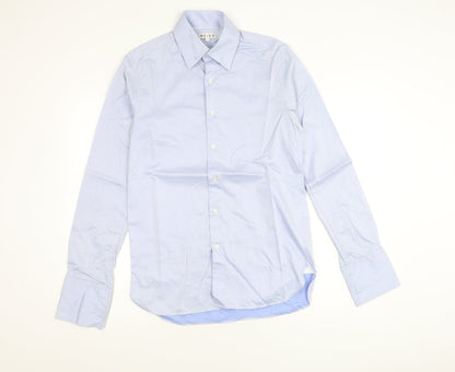 Reiss Men's Blue Slim Fit Long Sleeve Cotton Dress Shirt Size S