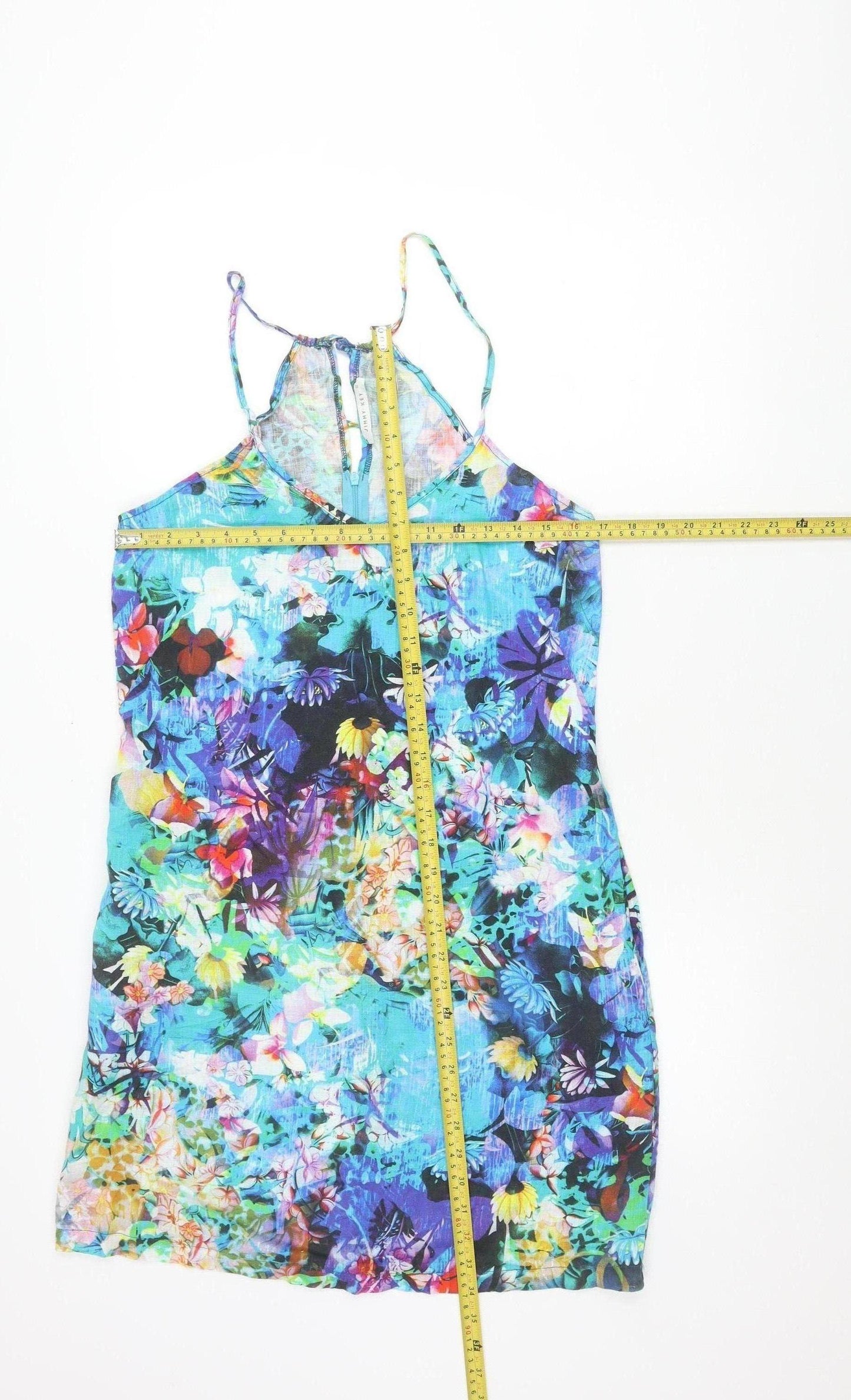 Jimmy Key Womens Multicoloured Floral Linen Slip Dress S