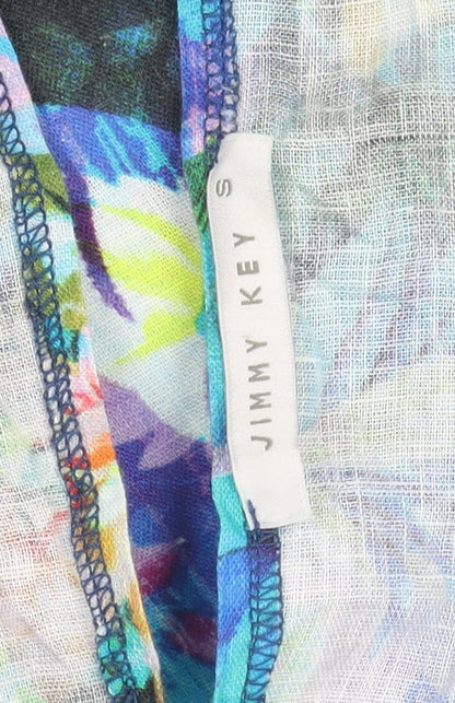 Jimmy Key Womens Multicoloured Floral Linen Slip Dress S