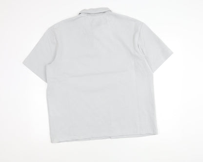 Zara Men’s Grey Polo Shirt Size L Regular Fit Short Sleeve