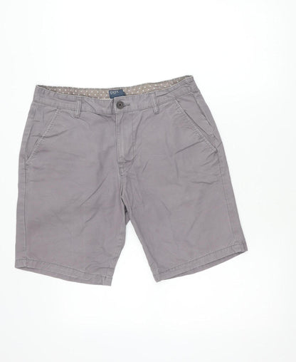 EASY Men’s Grey Chino Shorts Size 32 W Cotton Casual Summer