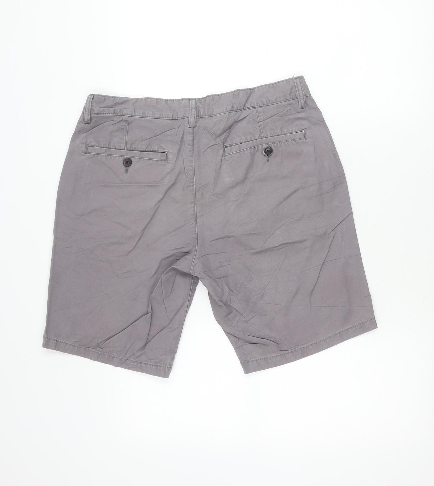 EASY Men’s Grey Chino Shorts Size 32 W Cotton Casual Summer