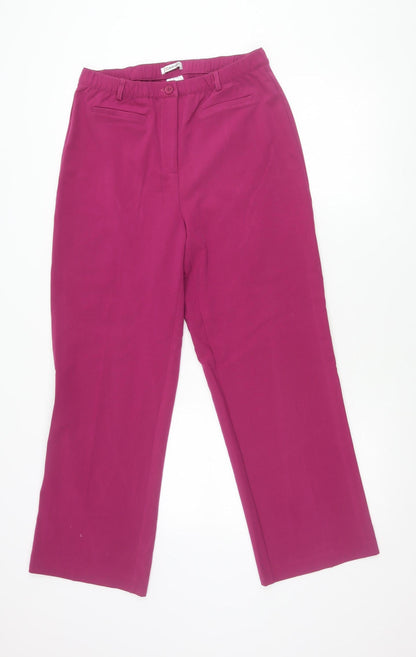 Womens UK Size 12 Damart Regular Fit Casual Workwear Purple Trousers