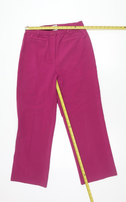 Womens UK Size 12 Damart Regular Fit Casual Workwear Purple Trousers