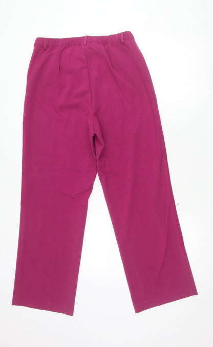 Womens UK Size 12 Damart Regular Fit Casual Workwear Purple Trousers