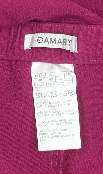 Womens UK Size 12 Damart Regular Fit Casual Workwear Purple Trousers