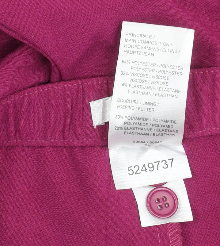 Womens UK Size 12 Damart Regular Fit Casual Workwear Purple Trousers