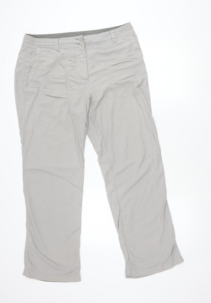 Rohan Womens Grey Cargo Travel Trousers Size 14 Short Polyamide