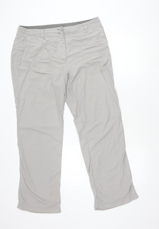 Rohan Womens Grey Cargo Travel Trousers Size 14 Short Polyamide