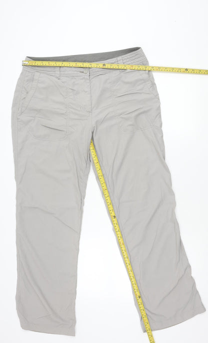 Rohan Womens Grey Cargo Travel Trousers Size 14 Short Polyamide