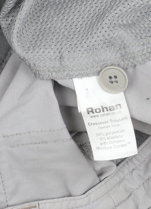 Rohan Womens Grey Cargo Travel Trousers Size 14 Short Polyamide