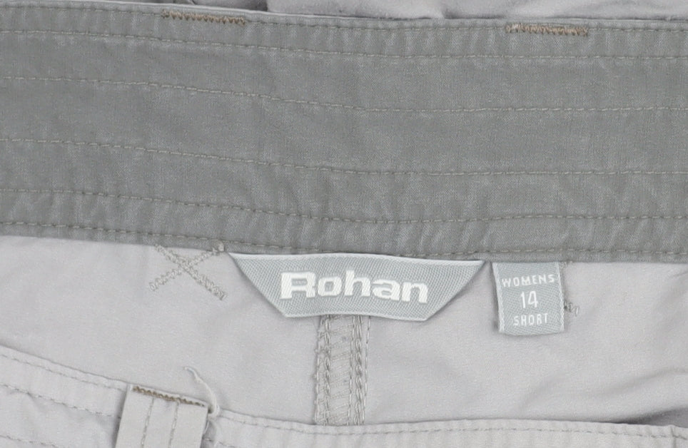 Rohan Womens Grey Cargo Travel Trousers Size 14 Short Polyamide