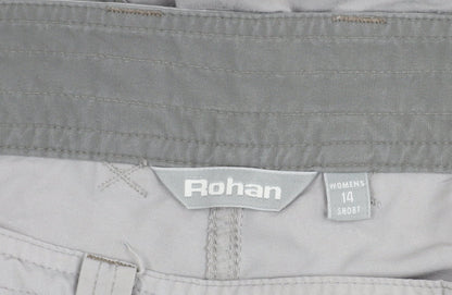 Rohan Womens Grey Cargo Travel Trousers Size 14 Short Polyamide