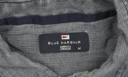 Marks and Spencer Blue Harbour Men's Blue M 38-40" Denim Cotton Button-Up Shirt