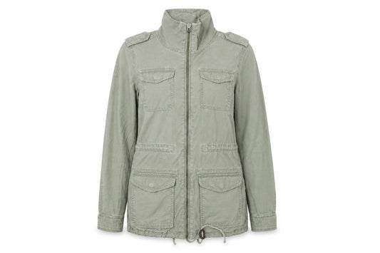 H&M Divided Women’s Green Military Jacket Size 6 Cotton Full Zip