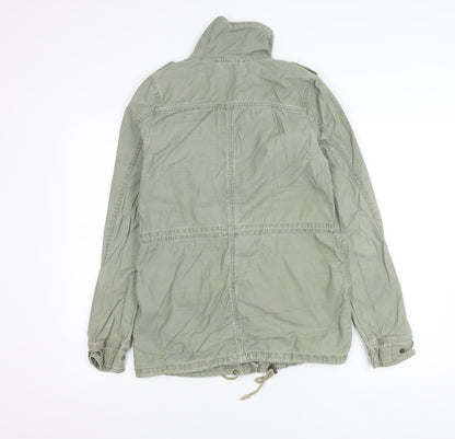 H&M Divided Women’s Green Military Jacket Size 6 Cotton Full Zip