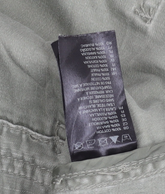 H&M Divided Women’s Green Military Jacket Size 6 Cotton Full Zip