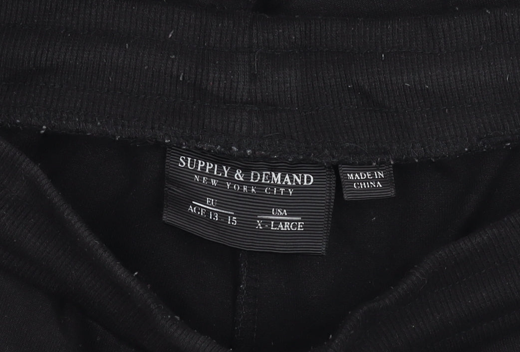 Supply & Demand Teens Black Jogger Trousers XL Cotton Blend