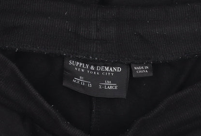 Supply & Demand Teens Black Jogger Trousers XL Cotton Blend