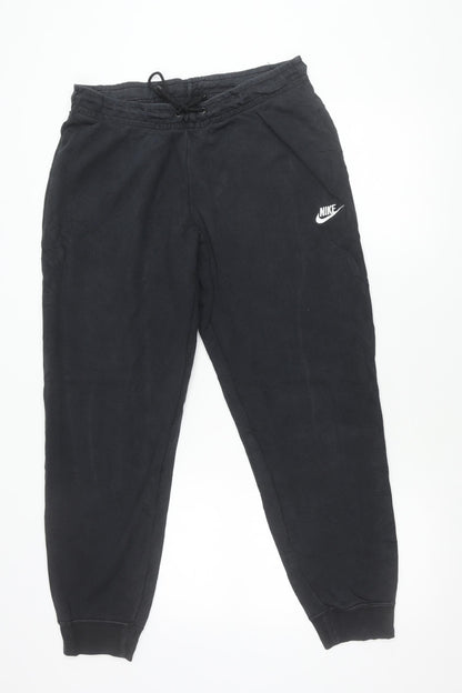 Nike Women Black Jogger Sweatpants L Cotton Blend Activewear
