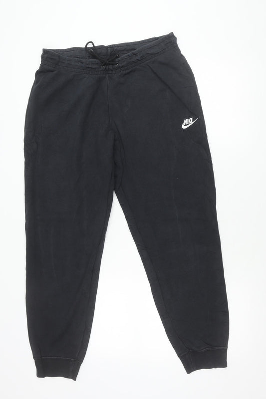 Nike Women Black Jogger Sweatpants L Cotton Blend Activewear