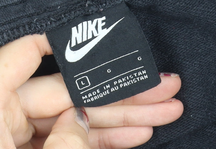 Nike Women Black Jogger Sweatpants L Cotton Blend Activewear