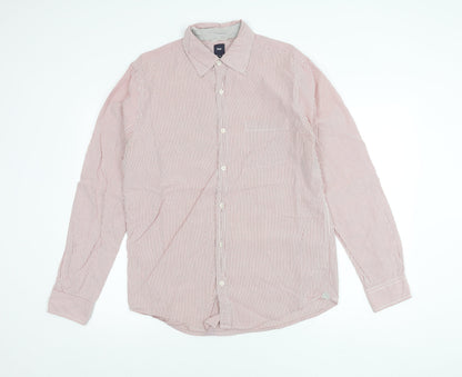 Gap Men’s Red Striped Cotton Button-Up Shirt Size M Regular Fit