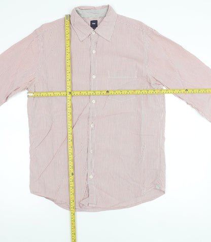 Gap Men’s Red Striped Cotton Button-Up Shirt Size M Regular Fit