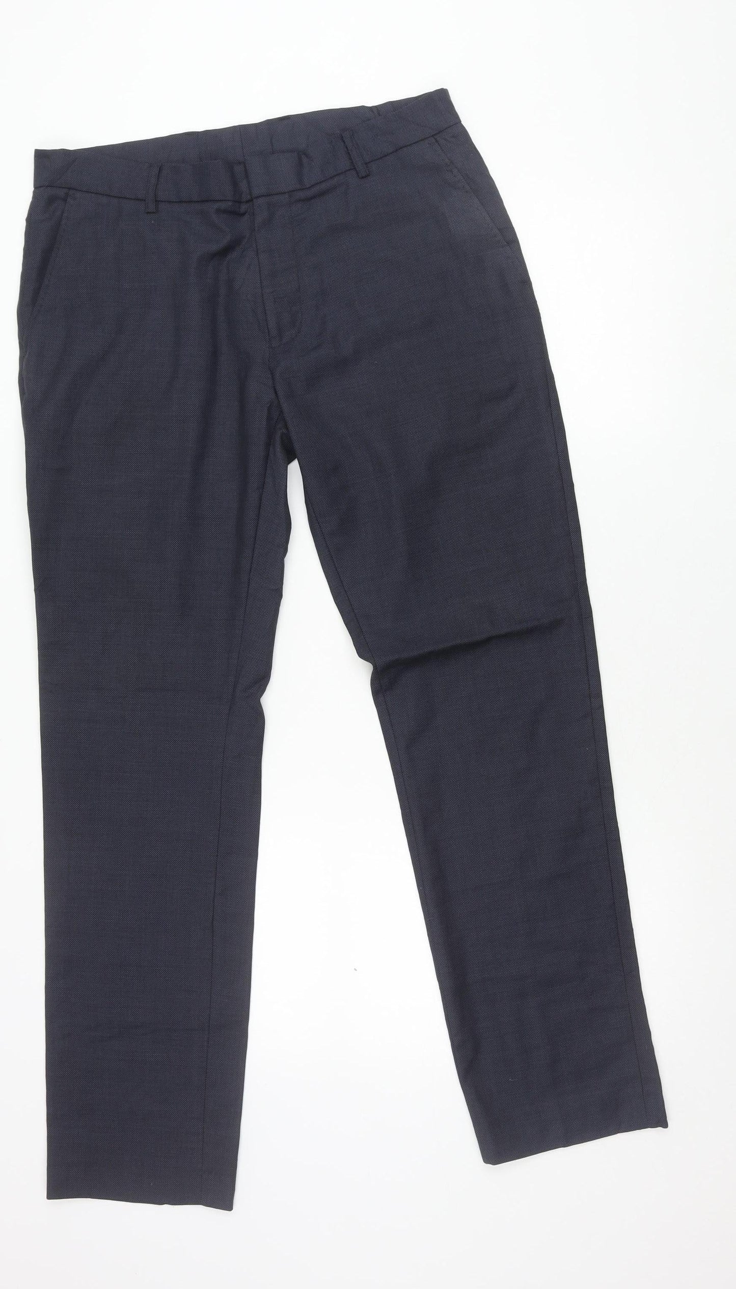 Unisex Adultss UK Size 34 Topman Regular Fit Dress Pants Blue Trousers