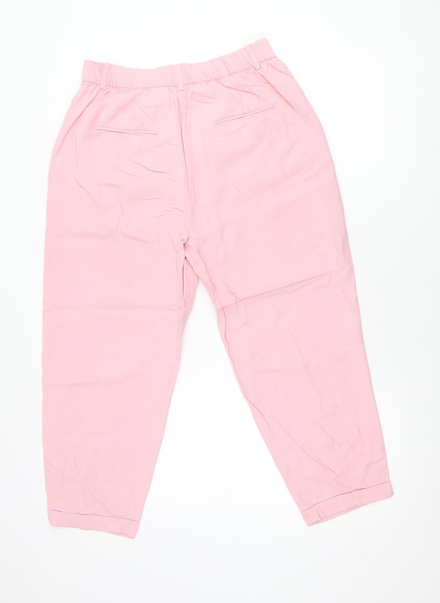 Womens UK Size 12 Zara Relaxed Fit Chino Pink Trousers