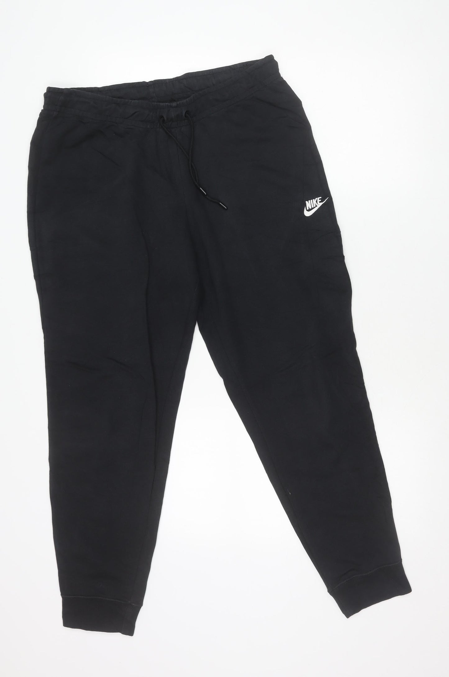 Nike Men’s Black Joggers L Tapered Fit Cotton Blend Sportswear