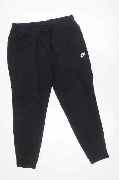 Nike Men’s Black Joggers L Tapered Fit Cotton Blend Sportswear