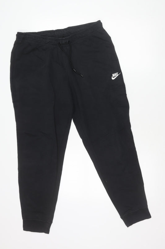 Nike Men’s Black Joggers L Tapered Fit Cotton Blend Sportswear