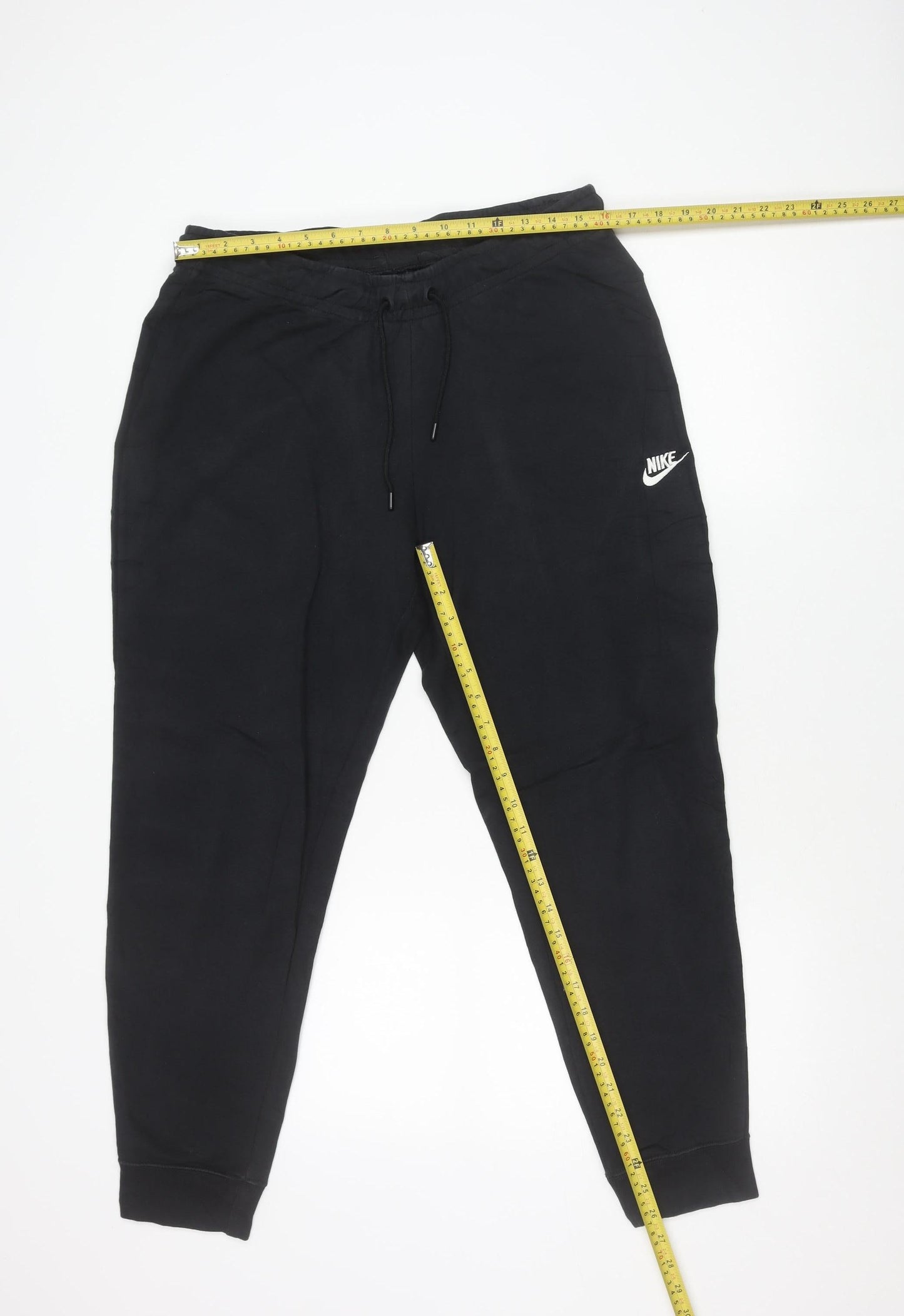 Nike Men’s Black Joggers L Tapered Fit Cotton Blend Sportswear