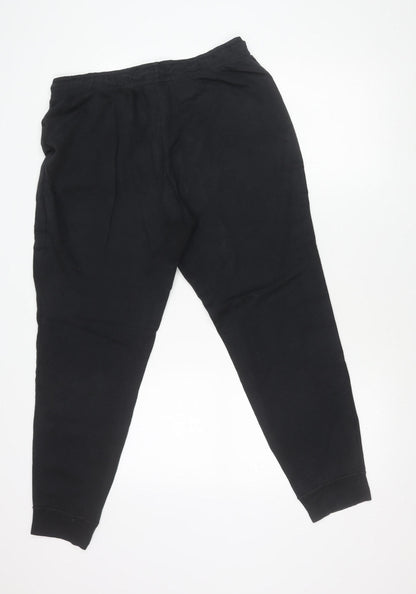 Nike Men’s Black Joggers L Tapered Fit Cotton Blend Sportswear