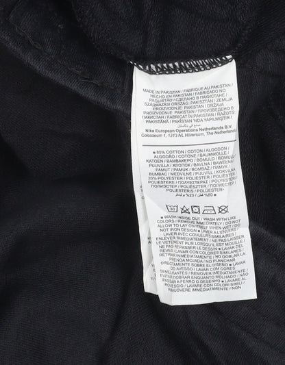 Nike Men’s Black Joggers L Tapered Fit Cotton Blend Sportswear