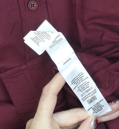 Topman Men’s Red Slim Fit Short Sleeve Button Down Polo Shirt Size S