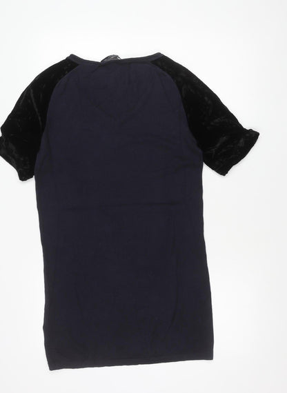 Womens UK Size 8 French Connection Black Basic T-Shirt