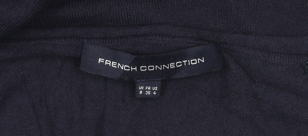 Womens UK Size 8 French Connection Black Basic T-Shirt