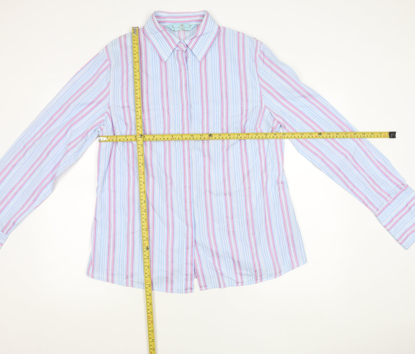 Hawes & Curtis Men’s Blue Striped Long Sleeve Shirt Size 20