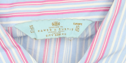 Hawes & Curtis Men’s Blue Striped Long Sleeve Shirt Size 20