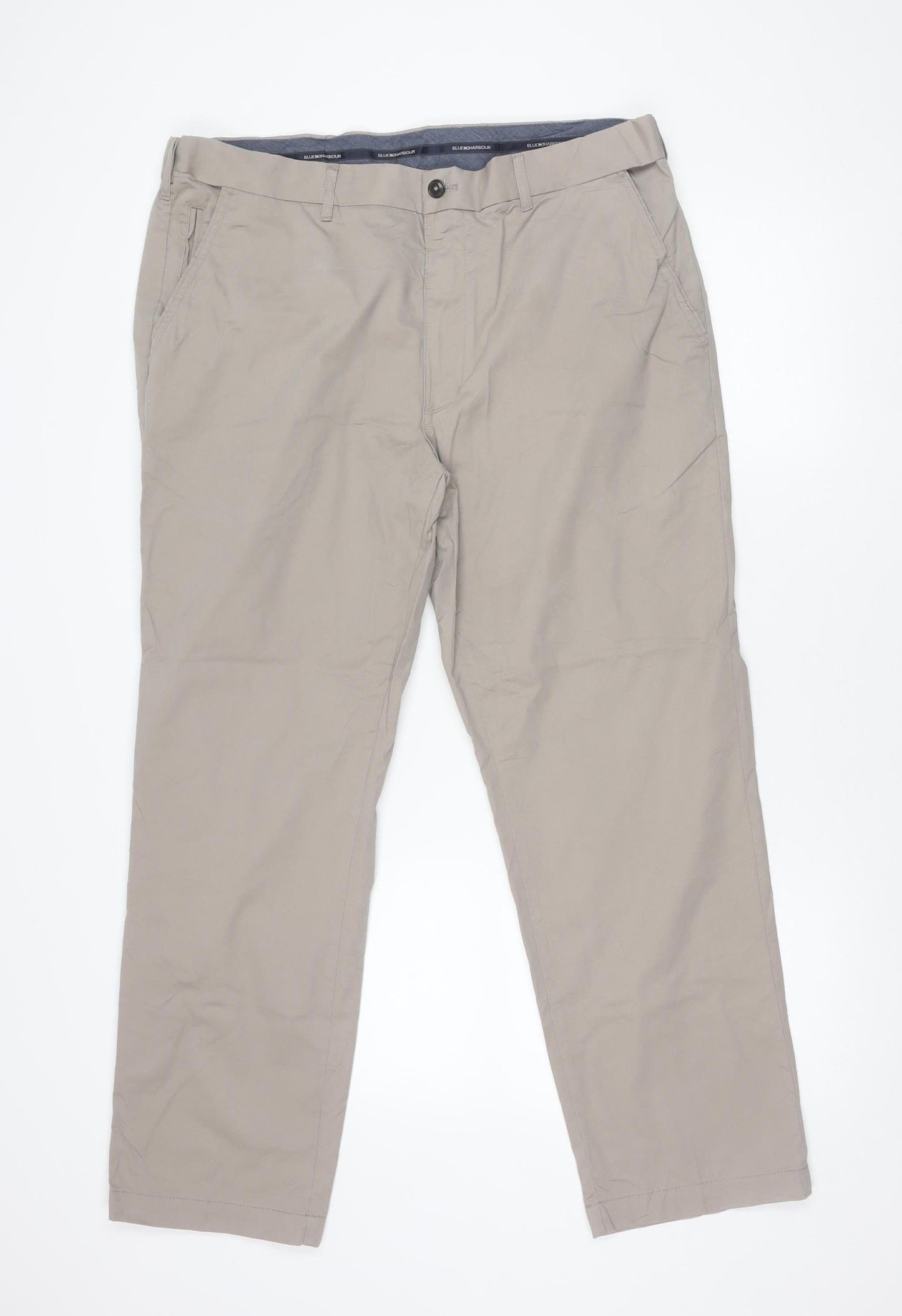 Unisex Adultss UK Size 20 Marks and Spencer Regular Fit Chino Beige Trousers