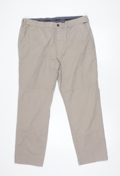 Unisex Adultss UK Size 20 Marks and Spencer Regular Fit Chino Beige Trousers