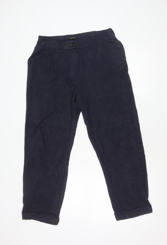 Massimo Dutti Women Blue Size 10 Chino Wool Blend Trousers
