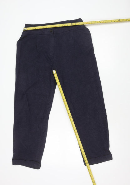 Massimo Dutti Women Blue Size 10 Chino Wool Blend Trousers