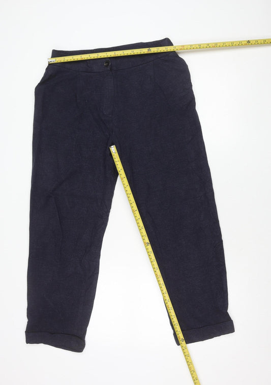 Massimo Dutti Women Blue Size 10 Chino Wool Blend Trousers