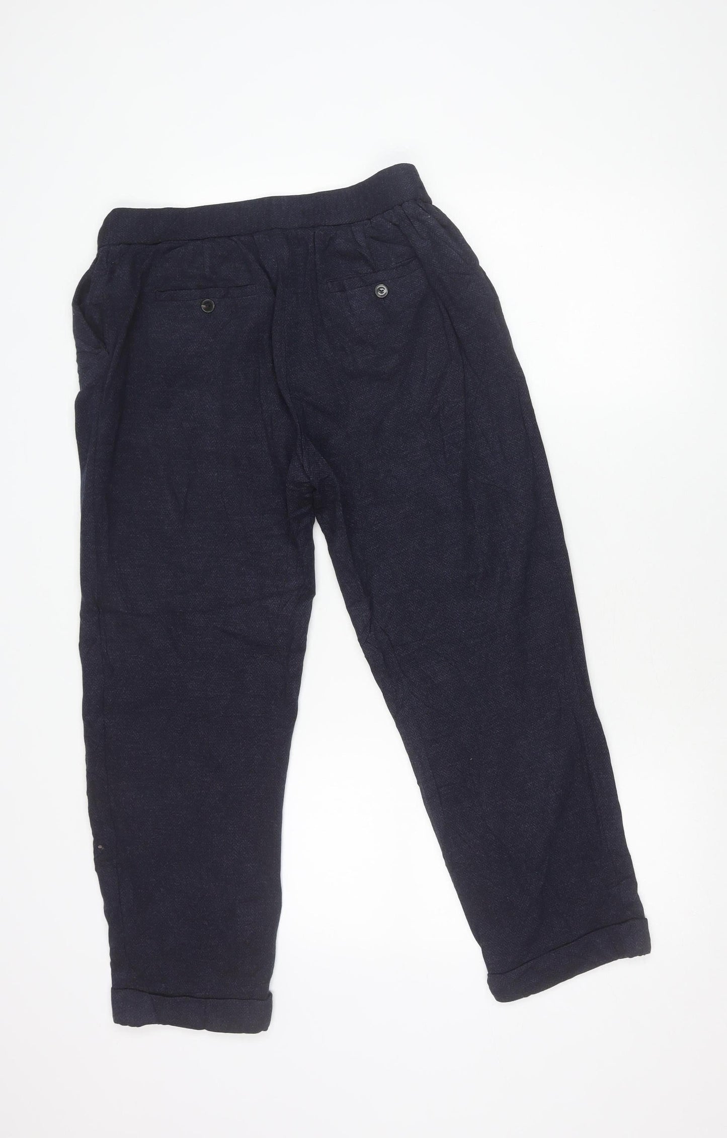 Massimo Dutti Women Blue Size 10 Chino Wool Blend Trousers