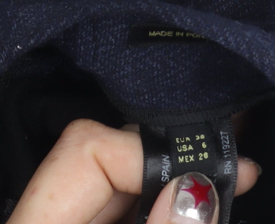 Massimo Dutti Women Blue Size 10 Chino Wool Blend Trousers