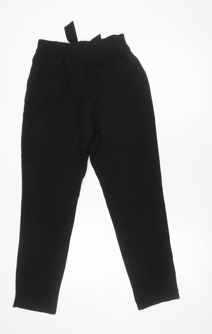 Lipsy Women’s Black Size 8 Paperbag Trousers with Belted Tie Waist